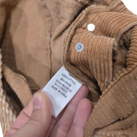 BiBi Camel Brown Vintage Distressed Corduroy Overalls M - Picture 5 of 5